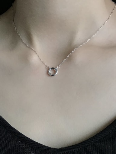 925 Sterling Silver Circle Chain Necklace