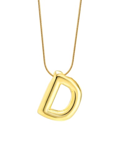 letter D  Long 40 +5CM Stainless steel Minimalist 26 Letter Pendant