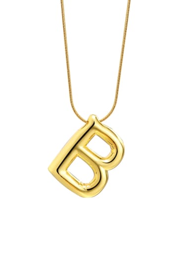 Letter B  Long 40 +5CM Stainless steel Minimalist 26 Letter Pendant