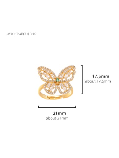 RS605 [Gold] 925 Sterling Silver Cubic Zirconia Butterfly Classic Band Ring