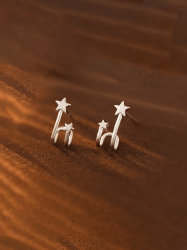 ES1095 [Silver] 925 Sterling Silver Star Minimalist Stud Earring