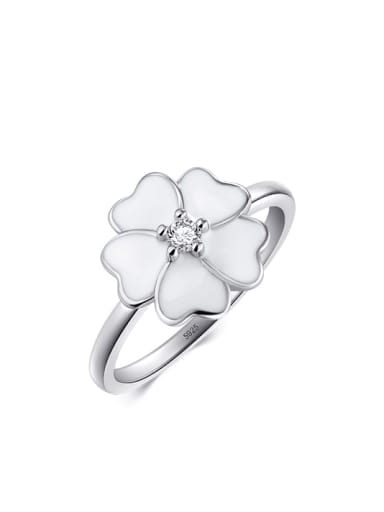 925 Sterling Silver Shell Flower Minimalist Band Ring