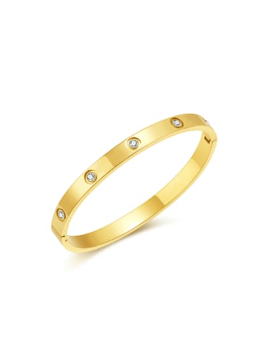 1046 Steel Bracelet Gold Titanium Steel Geometric Minimalist Band Bangle