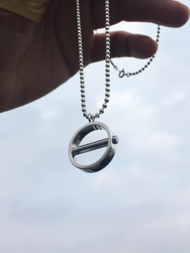 925 Sterling Silver Hollow Circle Necklace