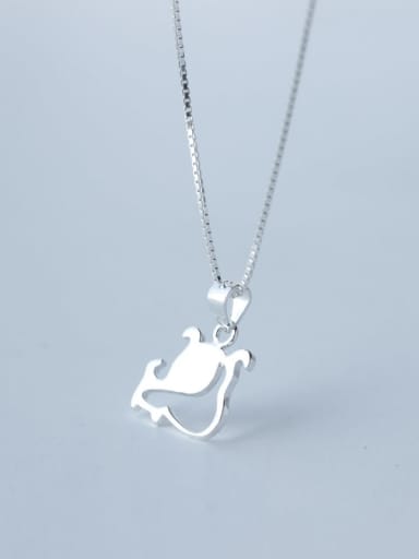 925 Sterling Silver Smotth Dog Minimalist Necklace