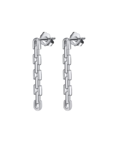 925 Sterling Silver Geometric Tassel Minimalist Drop Earring