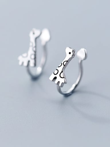 custom 925 Sterling Silver Simple Fashion Cute Zebra  Clip Earring