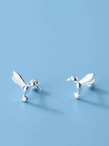 925 Sterling Silver Bird Cute Stud Earring