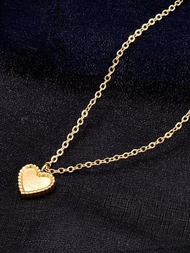 Titanium smooth Heart Minimalist Necklace