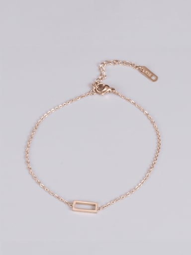 custom Titanium Steel Rectangle Minimalist Link Bracelet