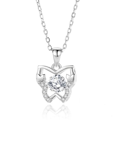 925 Sterling Silver Moissanite Butterfly Dainty Necklace