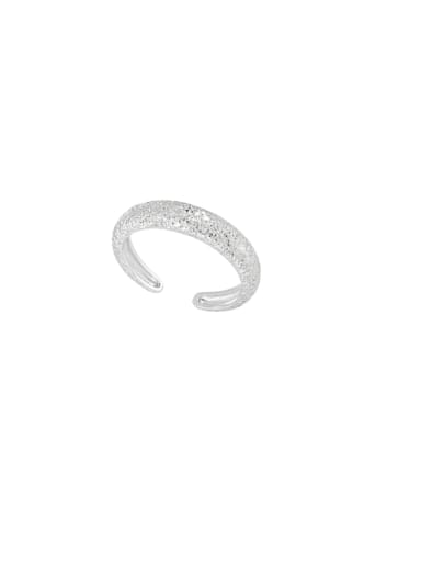 Silver [adjustable size 16] 925 Sterling Silver Irregular Vintage Band Ring