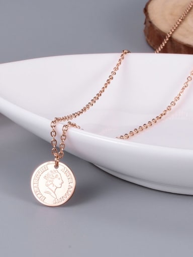 Titanium Coin Minimalist penndant Necklace