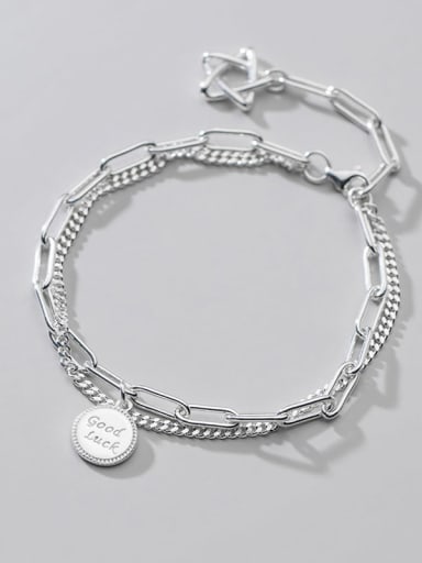 925 Sterling Silver Round Vintage Strand Bracelet