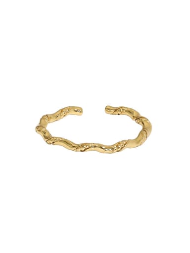 Art013 [ 18K Gold] 925 Sterling Silver Rhinestone Irregular Minimalist Band Ring