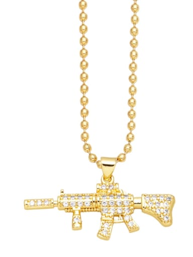 Brass Cubic Zirconia Horse Hip Hop Necklace