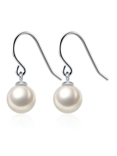 925 Sterling Silver Imitation Pearl Drop Earring