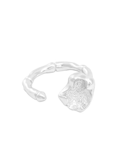 Silver [11 adjustable] 925 Sterling Silver Irregular Minimalist Band Ring