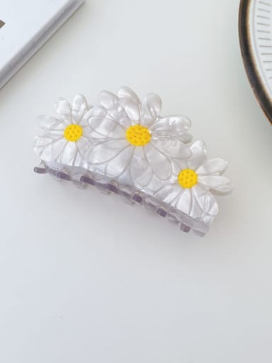 White daisy large Cellulose Acetate Minimalist Evil Eye Alloy Jaw Hair Claw