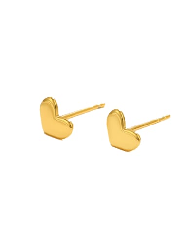 Zinc Alloy Smooth   Heart Minimalist Stud Earring