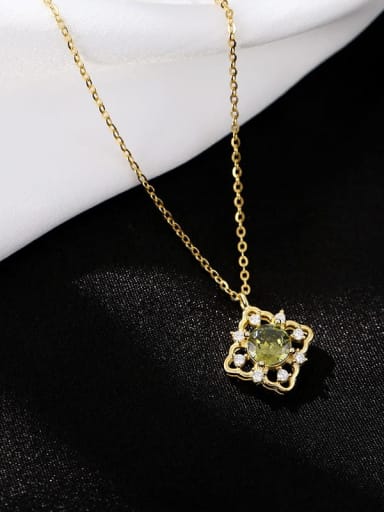 NS1024 gold 925 Sterling Silver Cubic Zirconia Geometric Minimalist Necklace