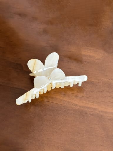 Striped white yellow 10.6cm Cellulose Acetate Cute Rabbit Alloy Jaw Hair Claw