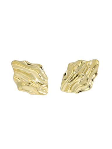 14k Gold 925 Sterling Silver Geometric Vintage Stud Earring