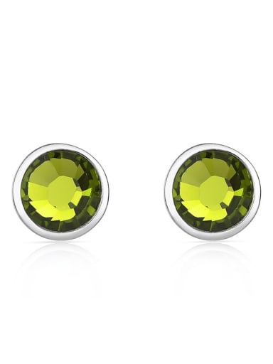 JYEH 002 (dark green) 925 Sterling Silver Austrian Crystal Geometric Classic Stud Earring