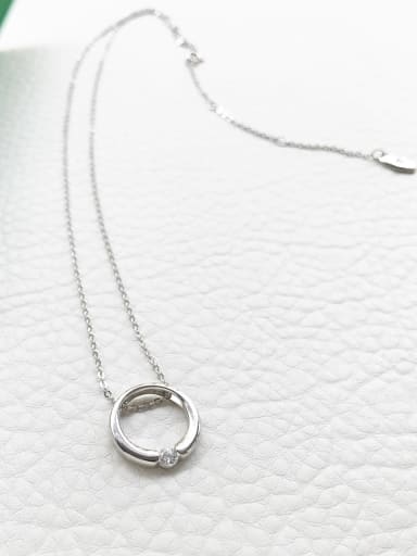 925 Sterling Silver Cubic Zirconia round Necklace