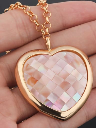 Copper Shell Heart Dainty Pendant Necklace