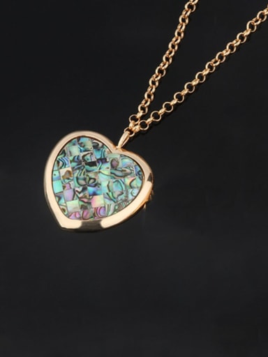 Copper Shell Heart Dainty Pendant Necklace
