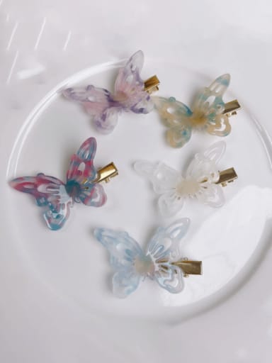 Cellulose Acetate Cute Butterfly Alloy Hair Barrette