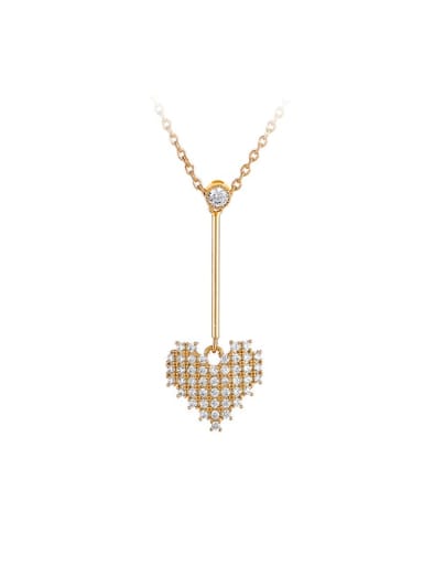 Alloy Cubic Zirconia Heart Dainty Lariat Necklace