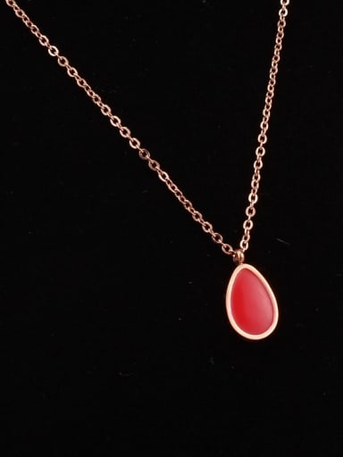 Titanium Red Water Drops Necklace