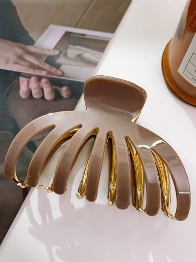 Coffee color 8.9cm Cellulose Acetate Minimalist Irregular Alloy Jaw Hair Claw