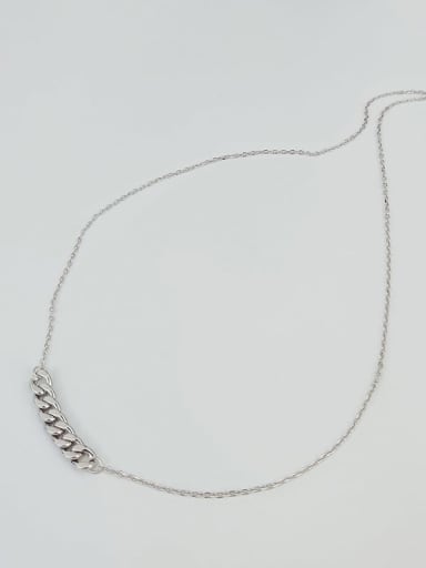 Platinum 925 Sterling Silver Geometric Minimalist Necklace
