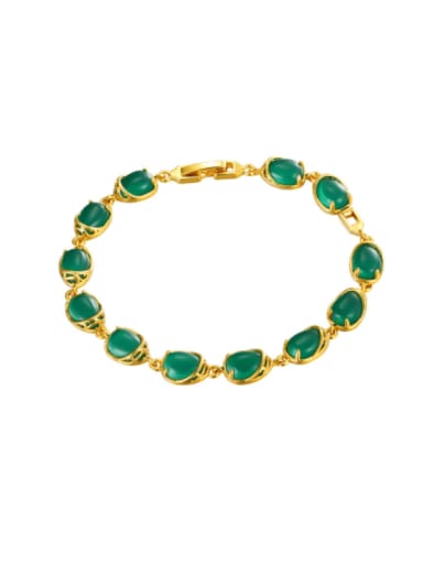 Emerald Alloy Opal Geometric Vintage Bracelet