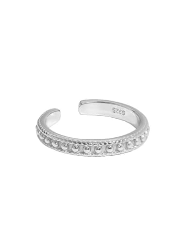 Art012 [platinum] 925 Sterling Silver Rhinestone Irregular Minimalist Band Ring