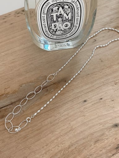 925 Sterling Silver Bead Geometric Minimalist Beaded Necklace