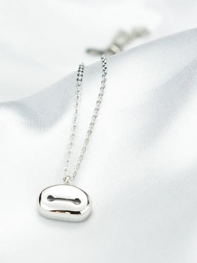 Titanium  Smooth  Small White Necklace