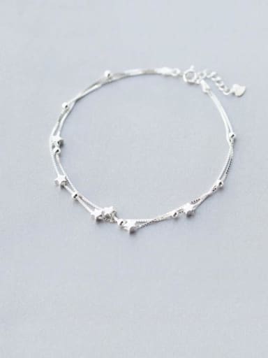 925 Sterling Silver Star Minimalist  Multi-layer Anklet