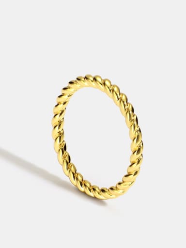 Brass Twist Round Minimalist Band Ring