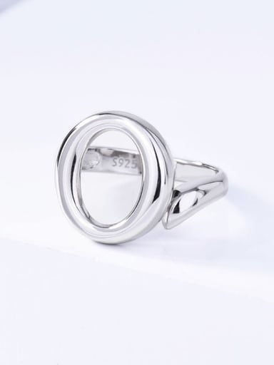 925 Sterling Silver Hollow Geometric Minimalist Ring