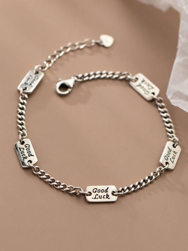 925 Sterling Silver Irregular Vintage Link Bracelet