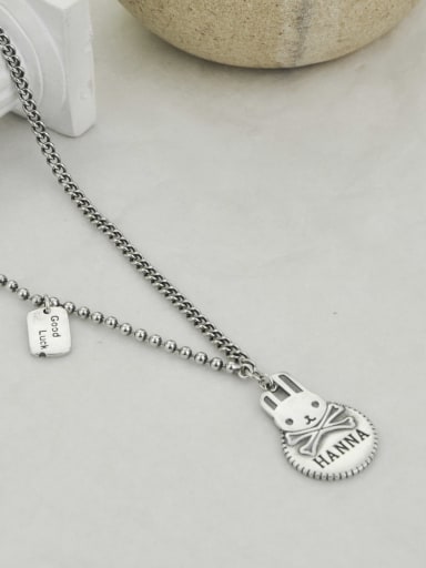 Vintage Sterling Silver With Platinum Plated Simplistic Rabbit Power Necklaces