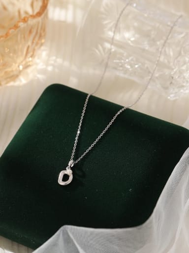 925 Sterling Silver Imitation Pearl 26 Letter Minimalist Necklace