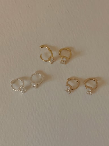 925 Sterling Silver Cubic Zirconia Bowknot Minimalist Huggie Earring