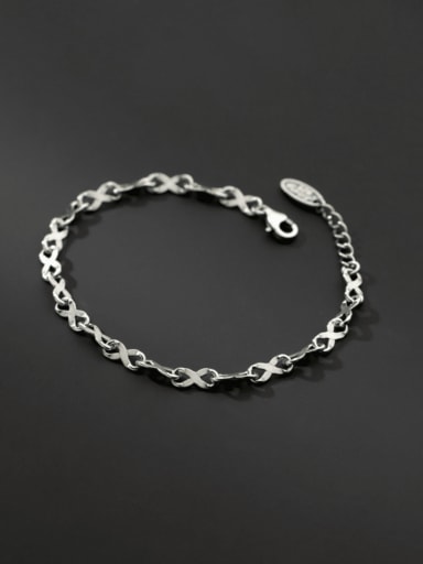 925 Sterling Silver Irregular Minimalist Link Bracelet