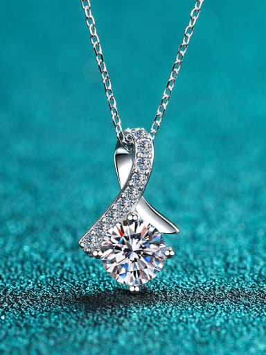 Sterling Silver Moissanite Square Dainty  Pendant Necklace
