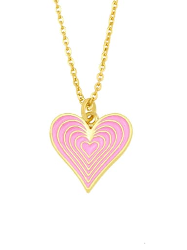 Brass Enamel Minimalist Heart  Pendnat Necklace